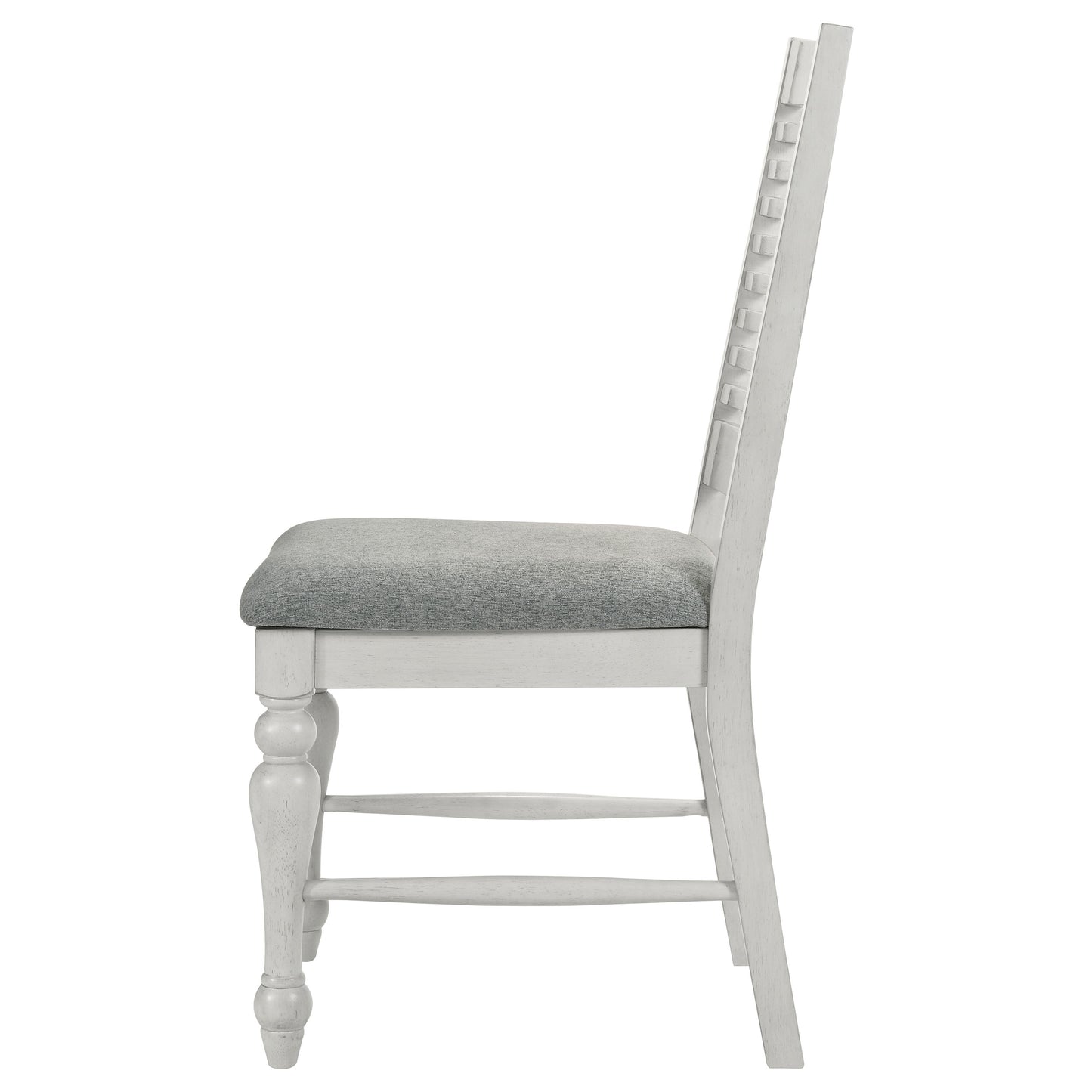 chalet wood dining side chair vintage white (set of 2)