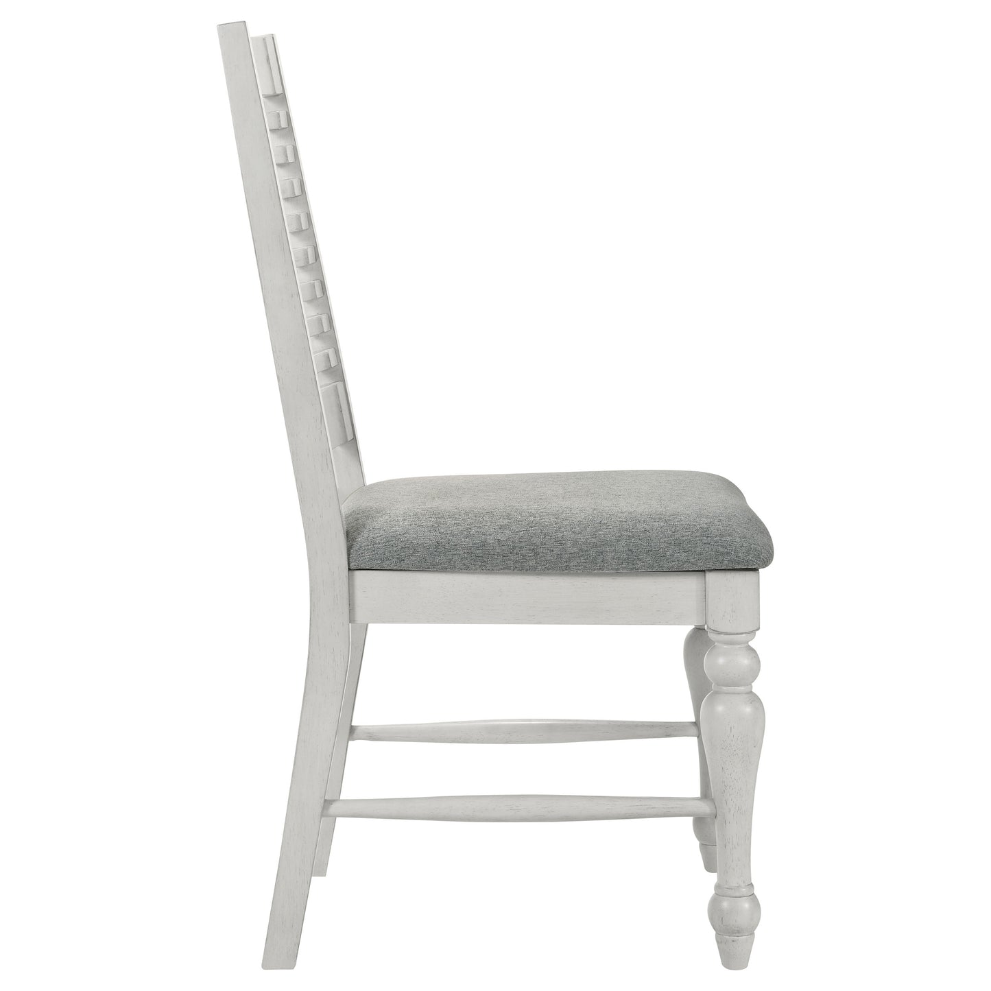 chalet wood dining side chair vintage white (set of 2)