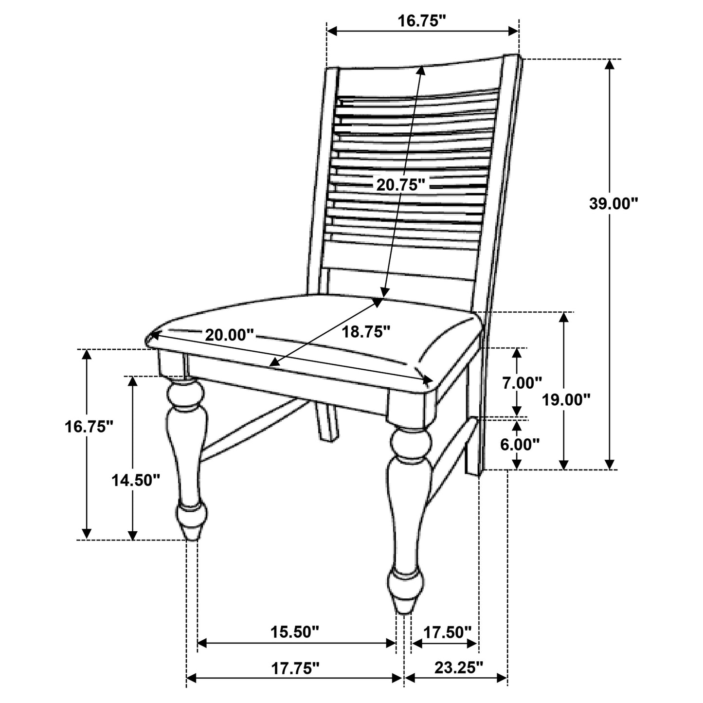 chalet wood dining side chair vintage white (set of 2)