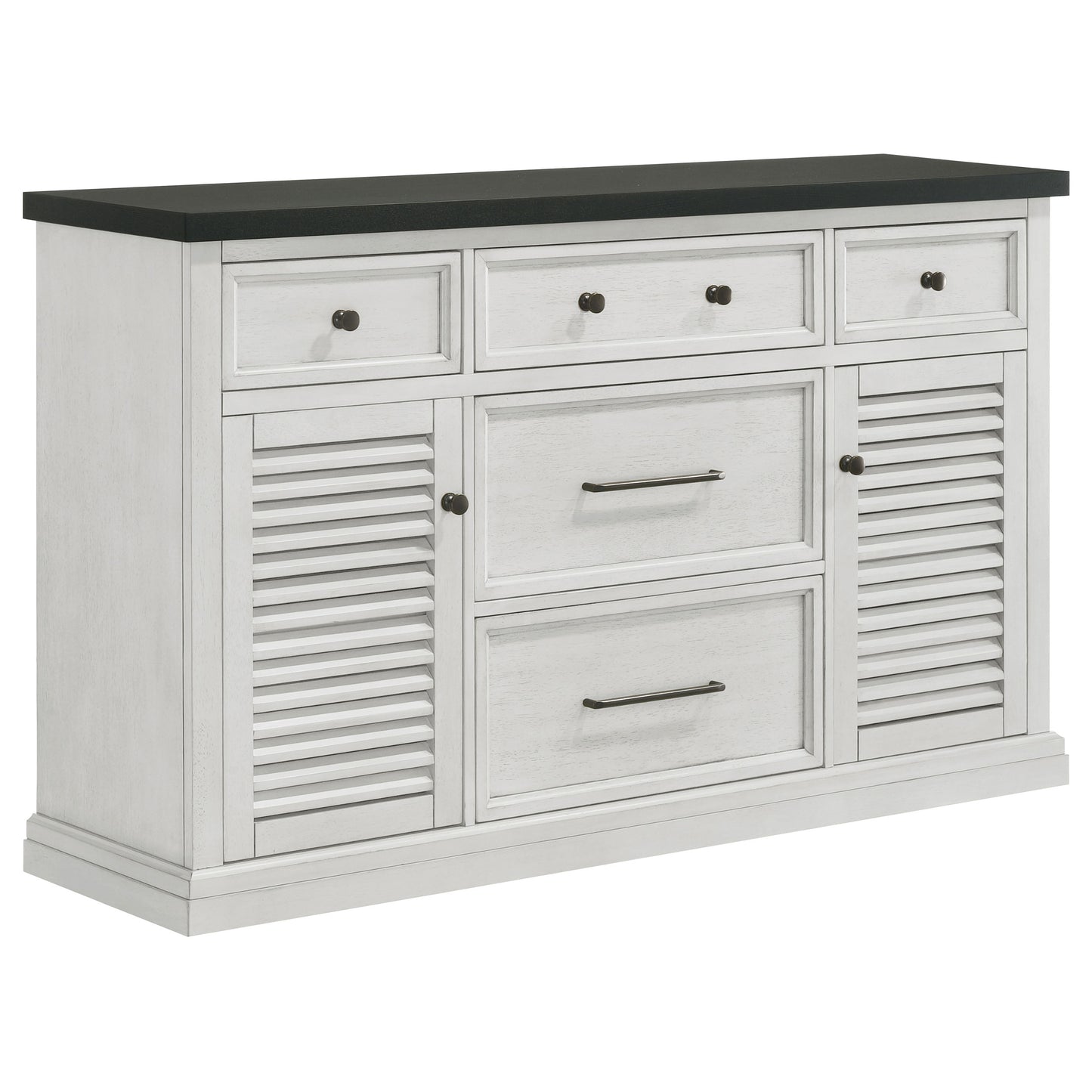 chalet 5-drawer sideboard buffet cabinet vintage white