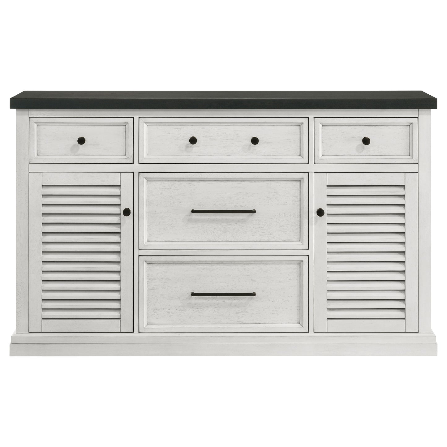 chalet 5-drawer sideboard buffet cabinet vintage white