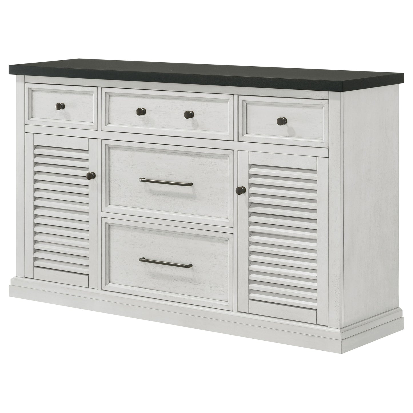 chalet 5-drawer sideboard buffet cabinet vintage white