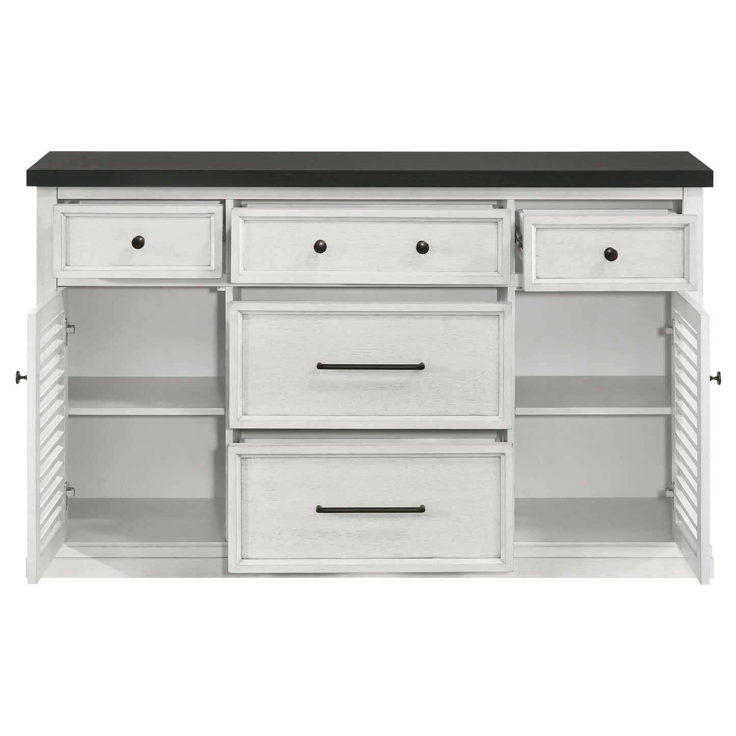 chalet 5-drawer sideboard buffet cabinet vintage white