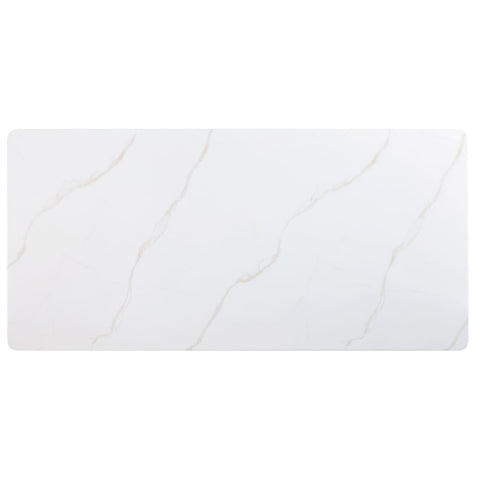 Bella Rectangular 79-inch Marble Top Dining Table WhiteWhite Marble