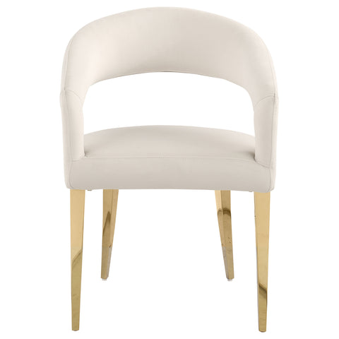 7.5" Velvet Upholstered Dining Arm Cream Beige (Set of 2)Cream