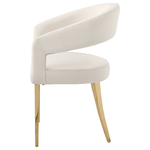 7.5" Velvet Upholstered Dining Arm Cream Beige (Set of 2)Cream