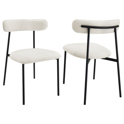 Florence Boucle Upholstered Dining Side Chair White (Set of 2)White
