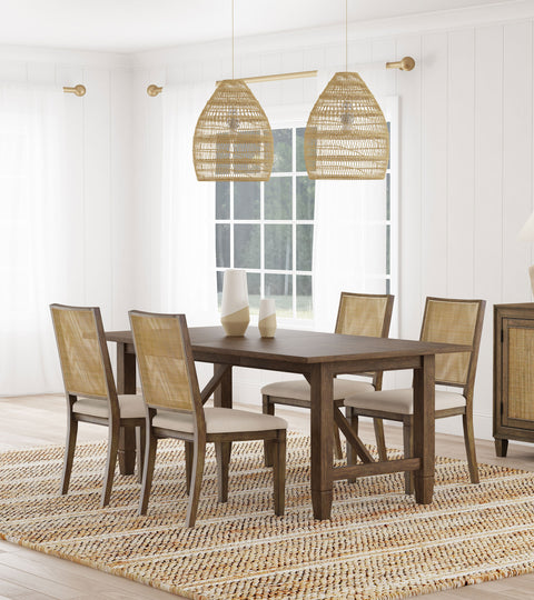 Kourtney 5-piece Rectangular Dining Table Set Light BrownLight Brown