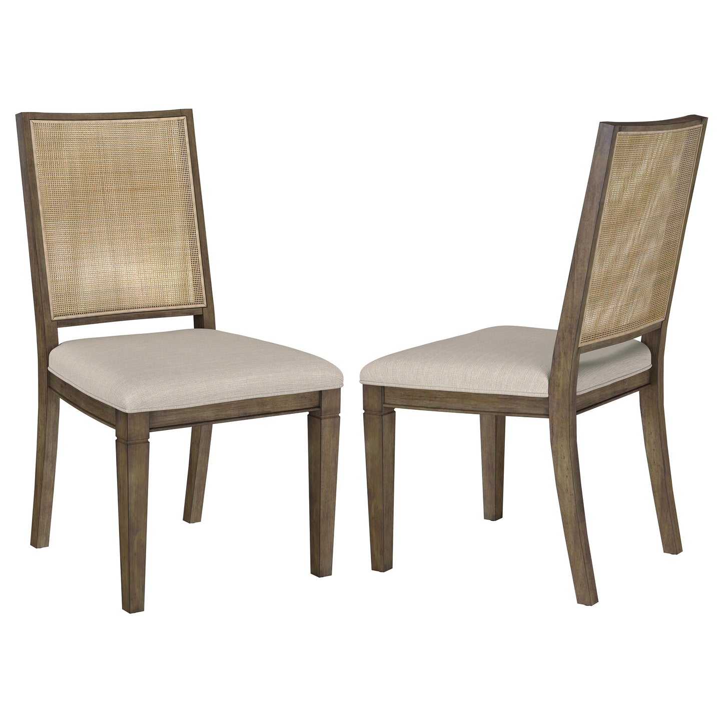 kourtney woven rattan back dining side chair brown (set of 2)light brown