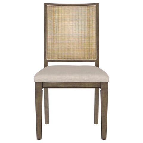 Kourtney Woven Rattan Back Dining Side Chair Brown (Set of 2)Light Brown