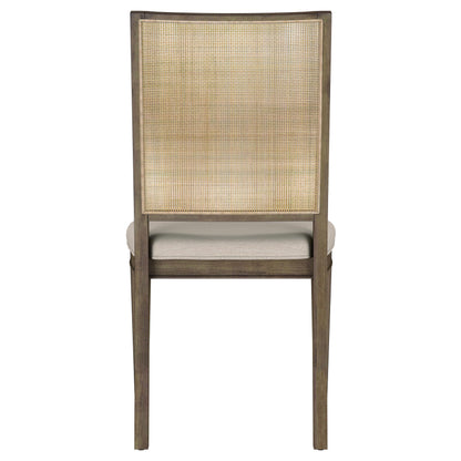 Apperson Woven Rattan Back Dining Side Chair Brown (Set of 2)