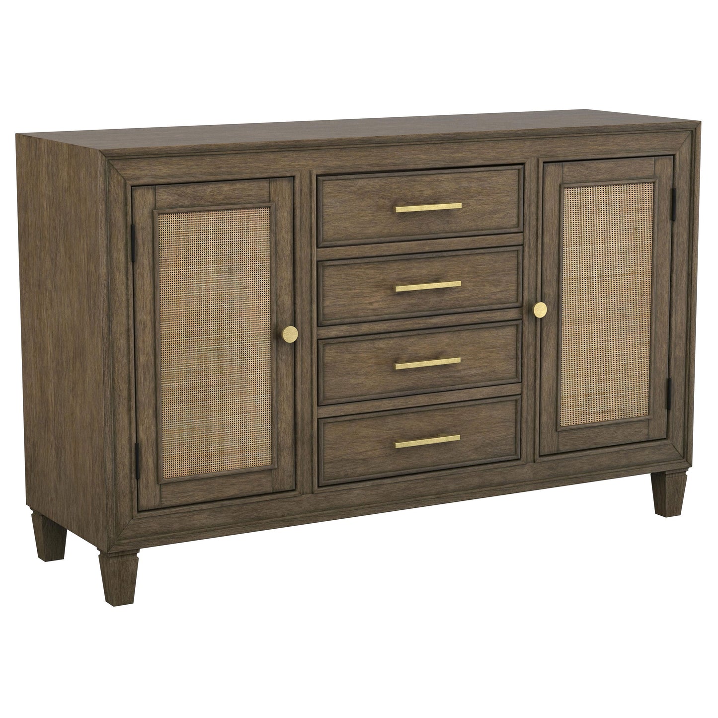 apperson 4-drawer sideboard buffet cabinet light brown