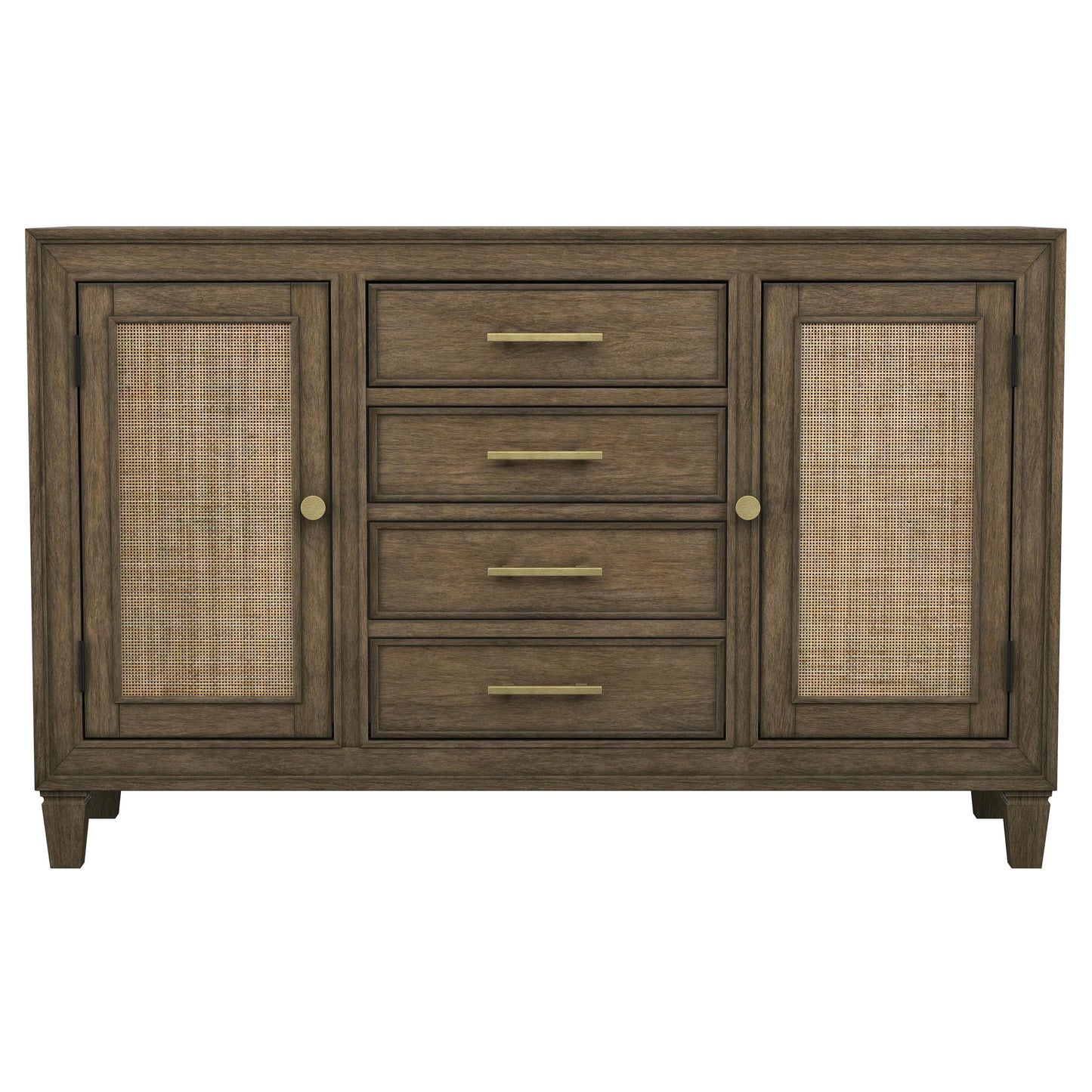 apperson 4-drawer sideboard buffet cabinet light brown