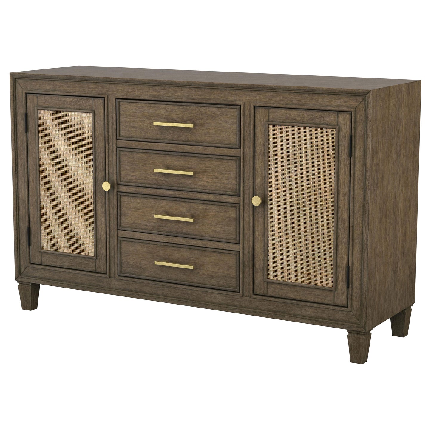 apperson 4-drawer sideboard buffet cabinet light brown