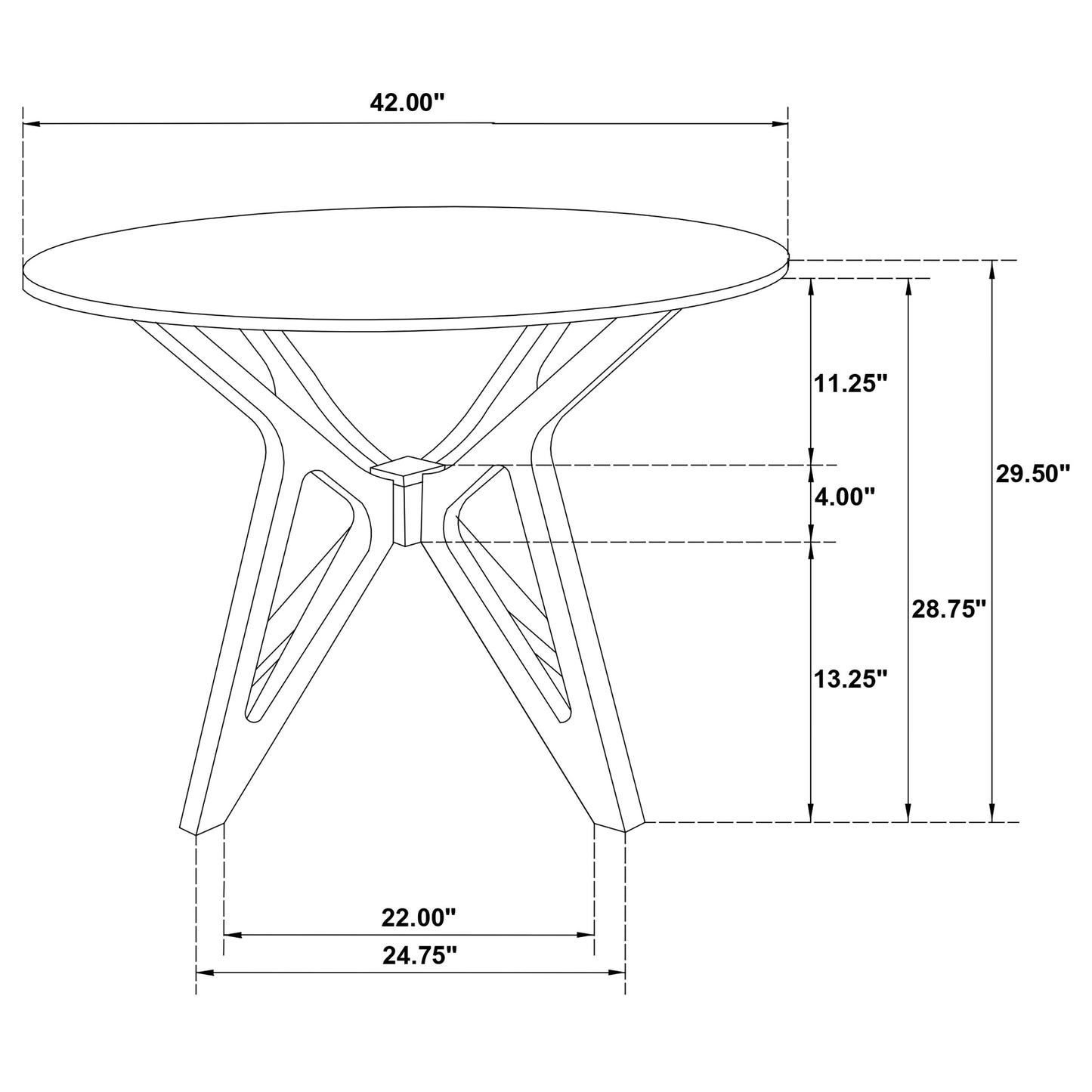 sophia round 42-inch solid wood dining table light walnut