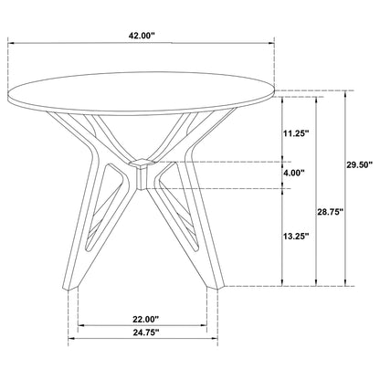 Sophia Round 42-inch Solid Wood Dining Table Light Walnut