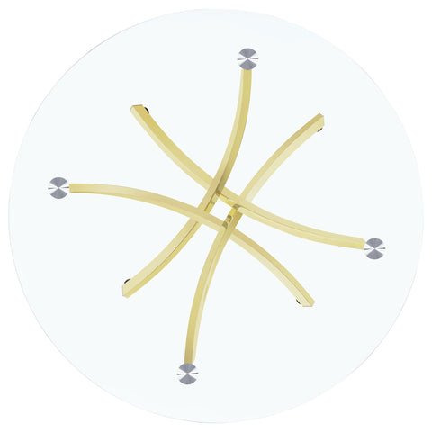 Edith Round 46-inch Glass Top Dining Table BrassBrass