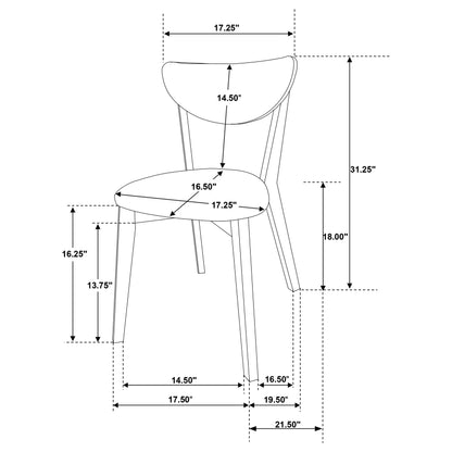 Sophia Wood Dining Side Chair Light Walnut (Set of 2)