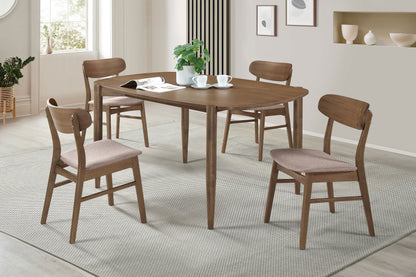 Caufield 5-piece Oval Solid Wood Dining Set WalnutWalnut