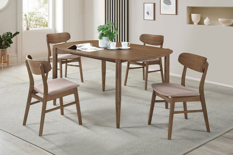 Caufield 5-piece Oval Solid Wood Dining Set WalnutWalnut