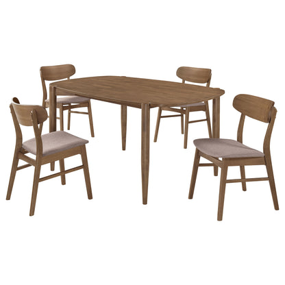 Caufield 5-piece Oval Solid Wood Dining Set WalnutWalnut