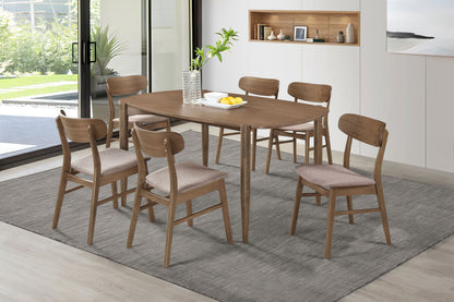 Caufield 7-piece Oval Solid Wood Dining Set WalnutWalnut
