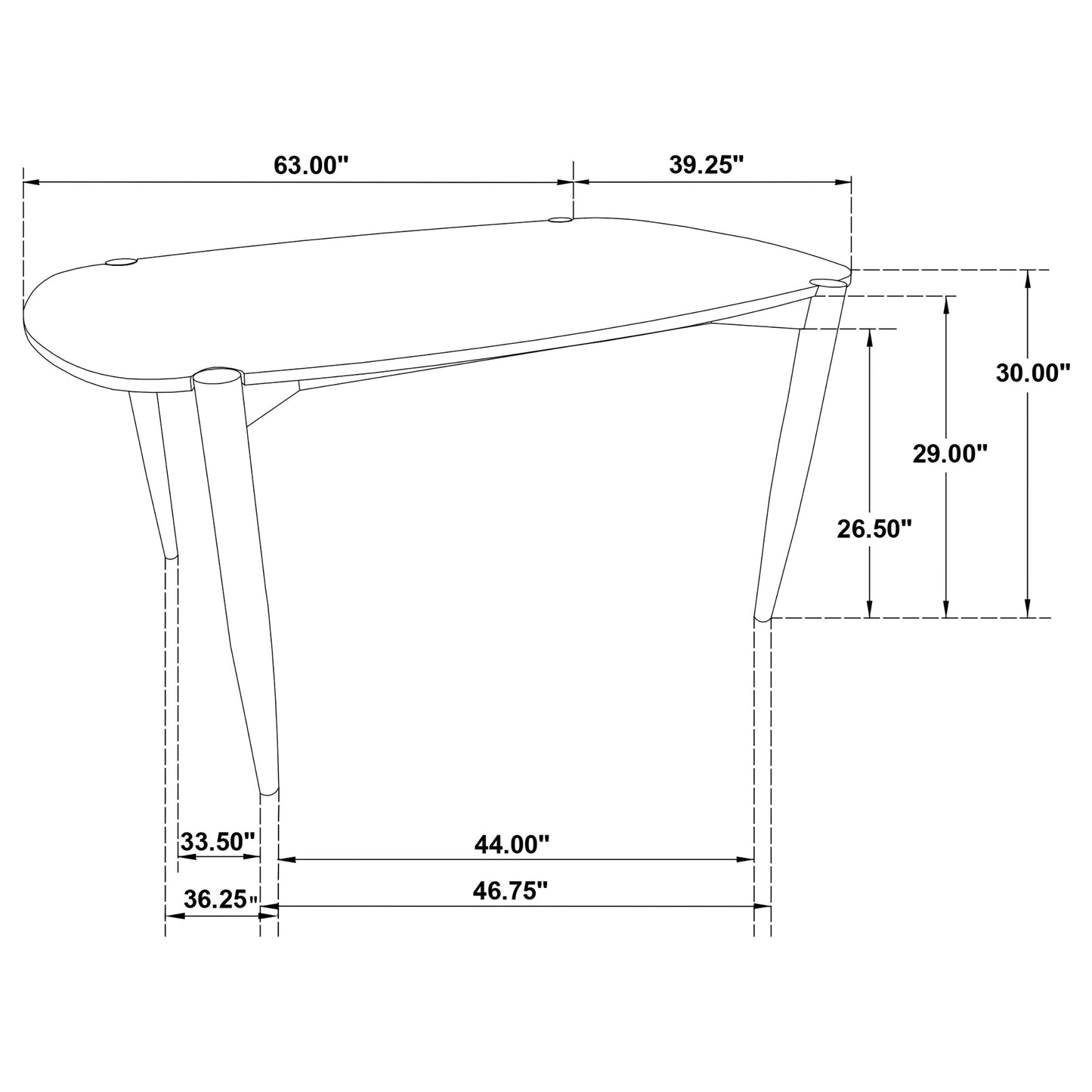 bowen oval 63-inch solid wood dining table walnut