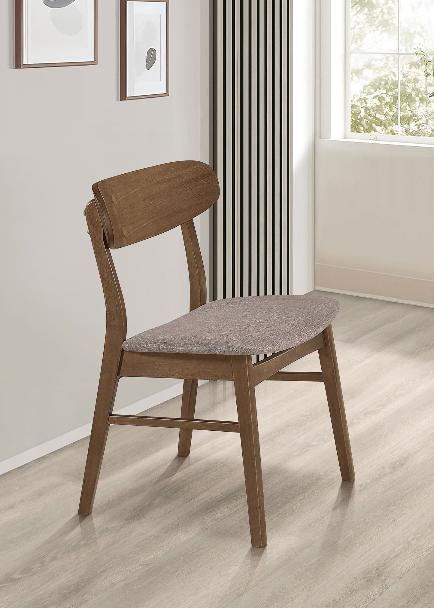 bowen dining side chair walnut and brown (set of 2)