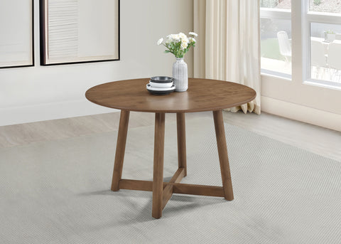 Rylie Round 47-inch Solid Wood Dining Table WalnutWalnut