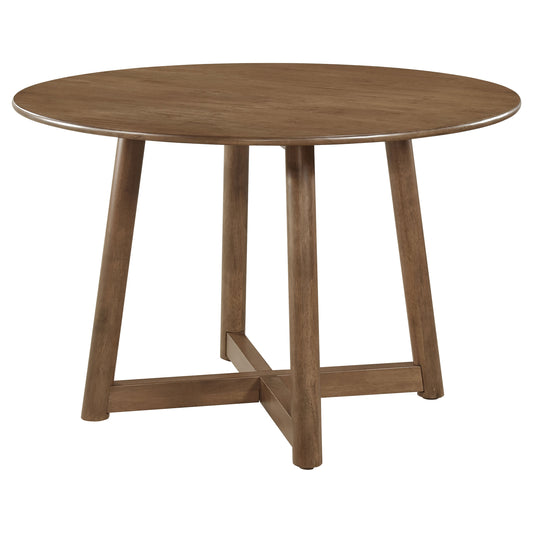 Arabella Round 47-inch Solid Wood Dining Table Walnut