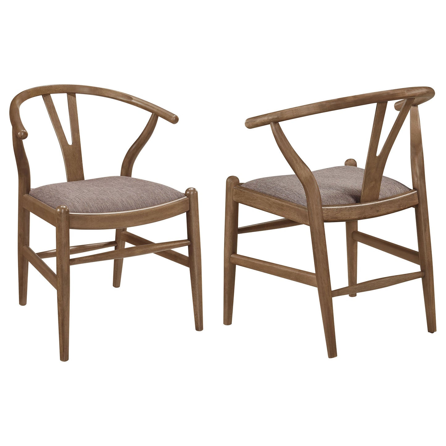 arabella wood wishbone dining side chair walnut (set of 2)