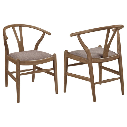 Arabella Wood Wishbone Dining Side Chair Walnut (Set of 2)