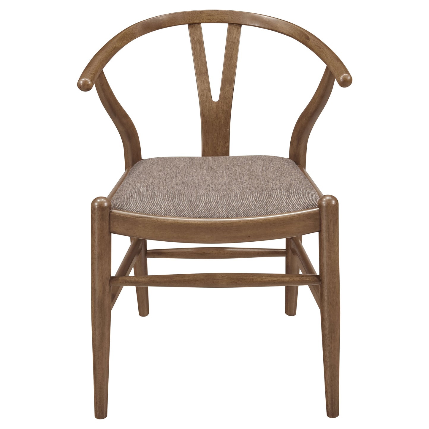 arabella wood wishbone dining side chair walnut (set of 2)