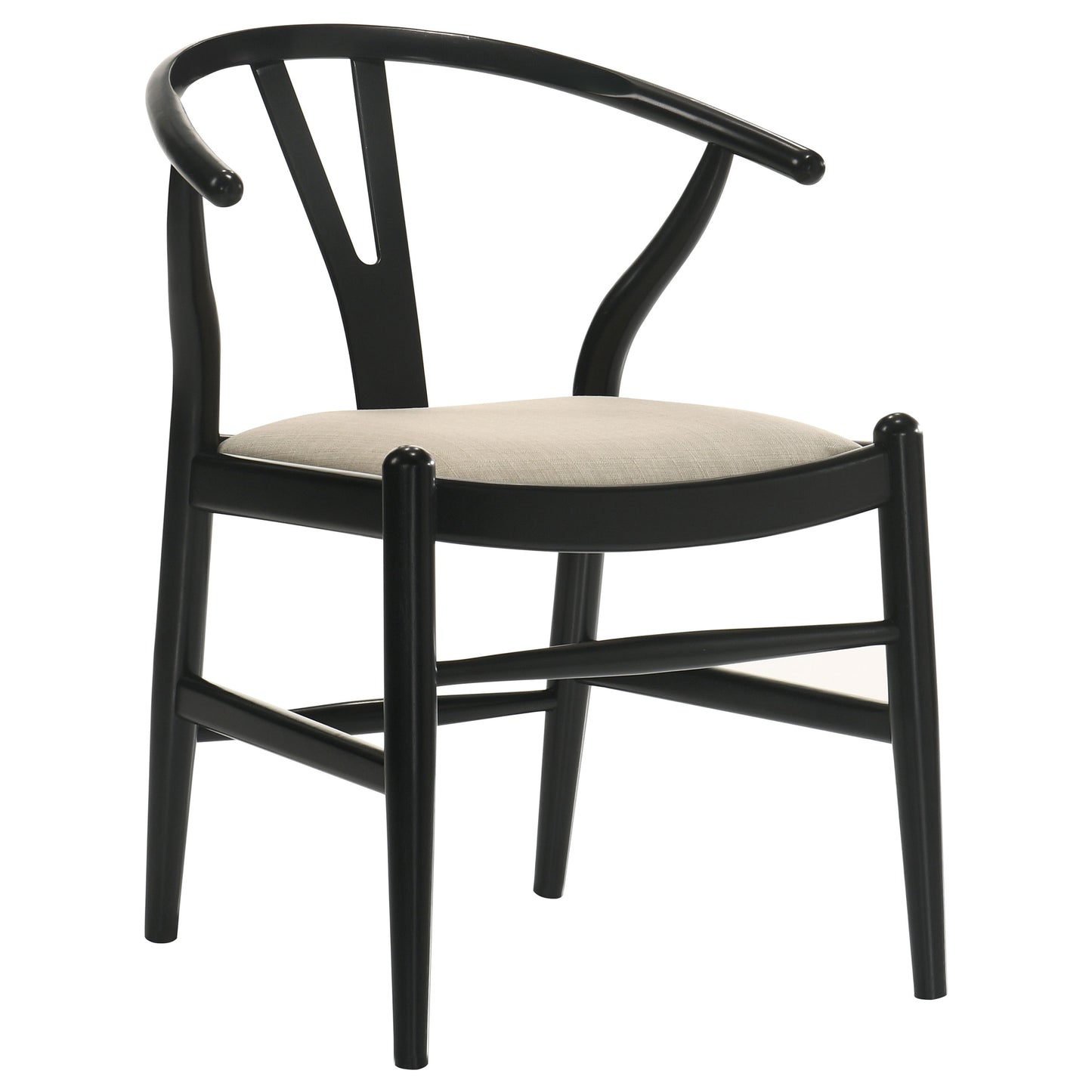 arabella wood wishbone dining side chair black (set of 2)