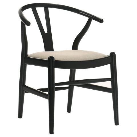Anzio Wood Wishbone Dining Side Chair Black (Set of 2)Black