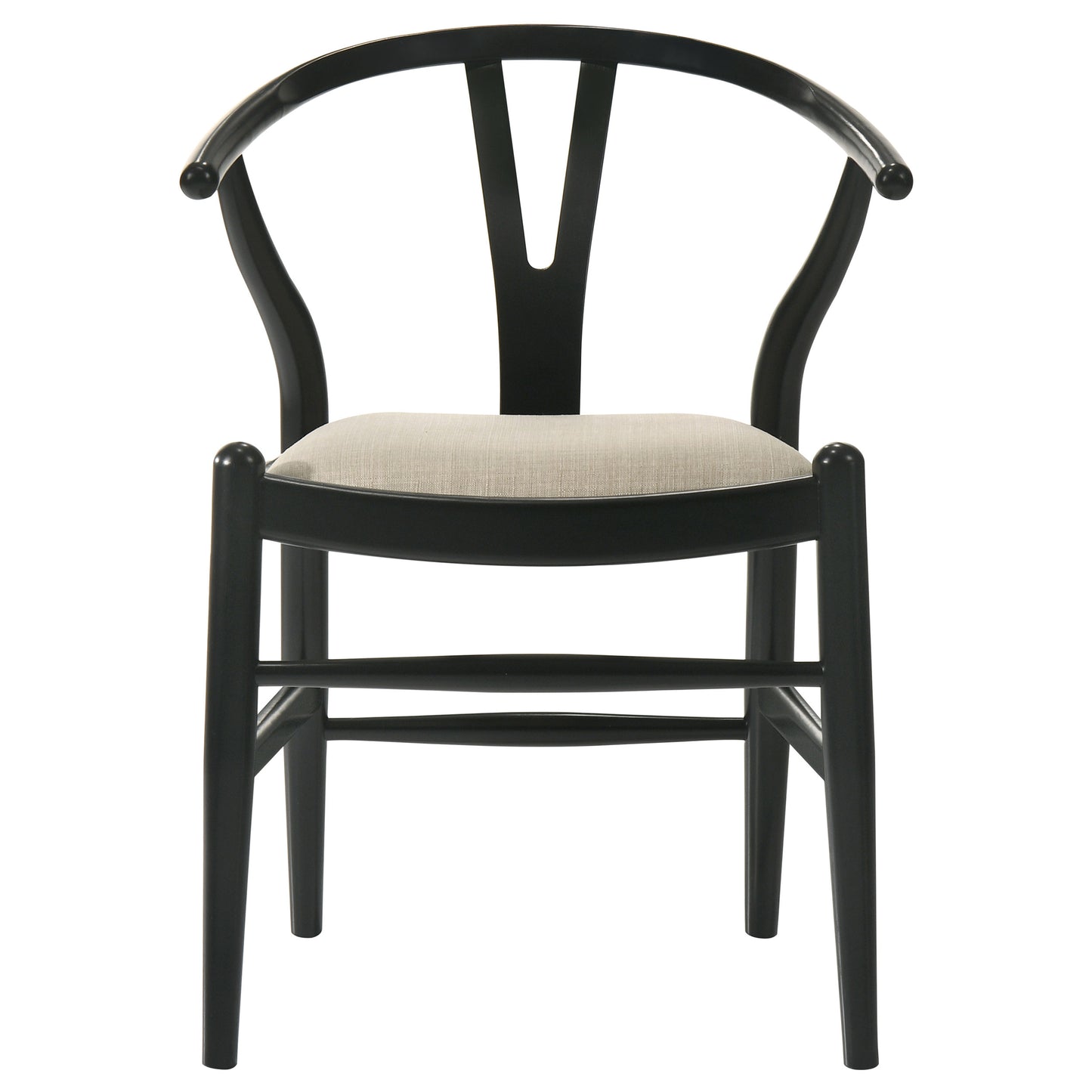 arabella wood wishbone dining side chair black (set of 2)