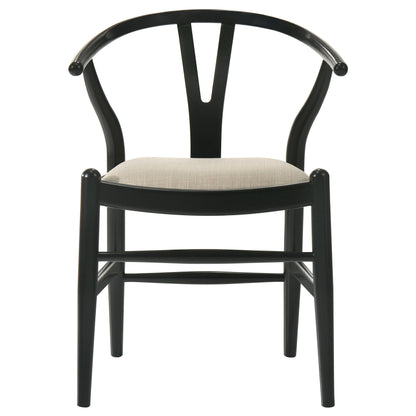 Arabella Wood Wishbone Dining Side Chair Black (Set of 2)