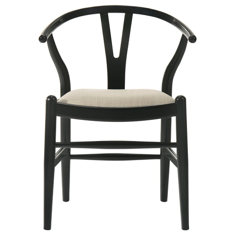 Anzio Wood Wishbone Dining Side Chair Black (Set of 2)Black
