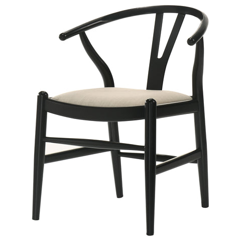 Anzio Wood Wishbone Dining Side Chair Black (Set of 2)Black