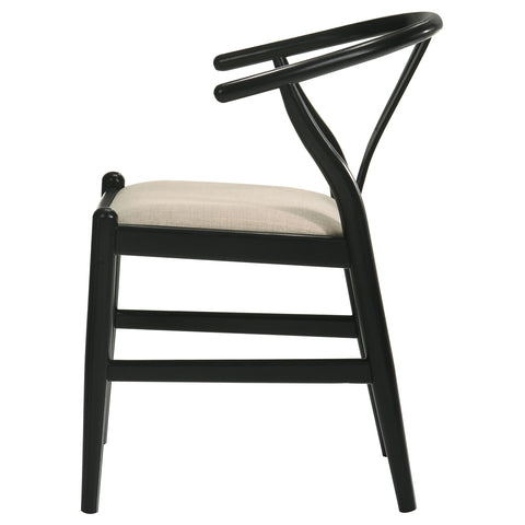 Anzio Wood Wishbone Dining Side Chair Black (Set of 2)Black