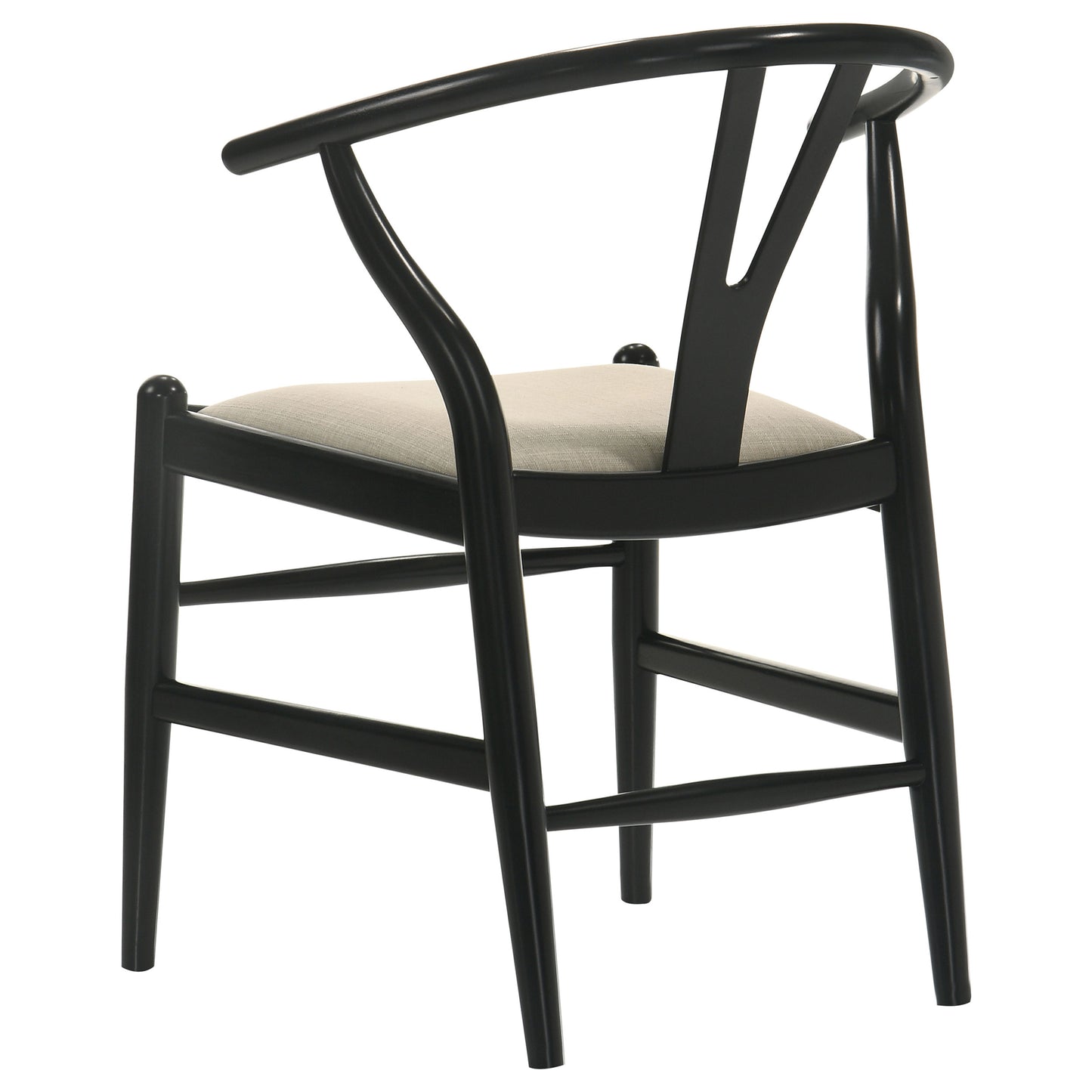 arabella wood wishbone dining side chair black (set of 2)