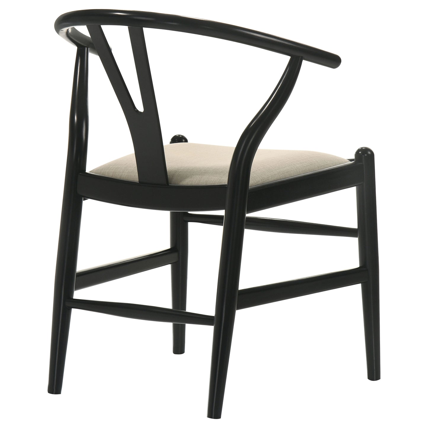 arabella wood wishbone dining side chair black (set of 2)