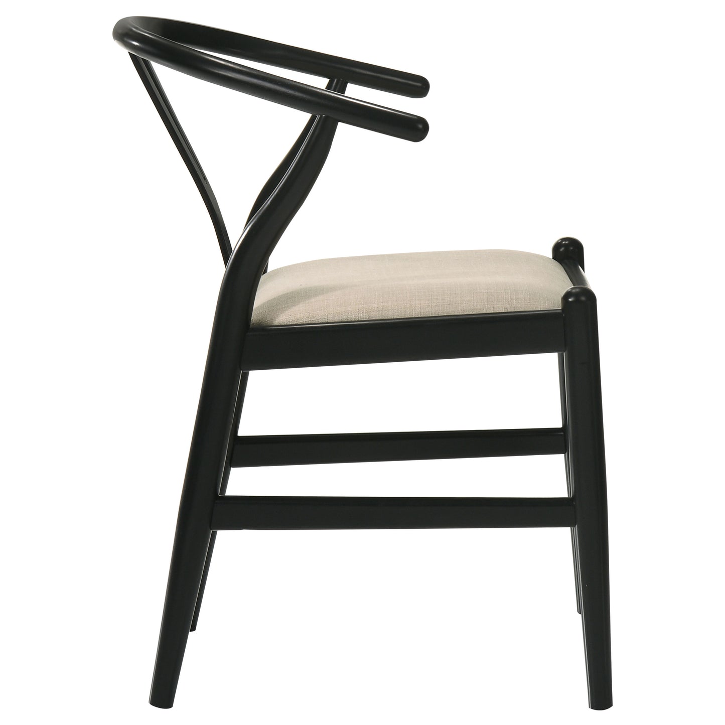 arabella wood wishbone dining side chair black (set of 2)