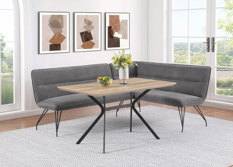 Stella Fabric Upholstered L-Shaped Nook Dining Bench GreyGrey