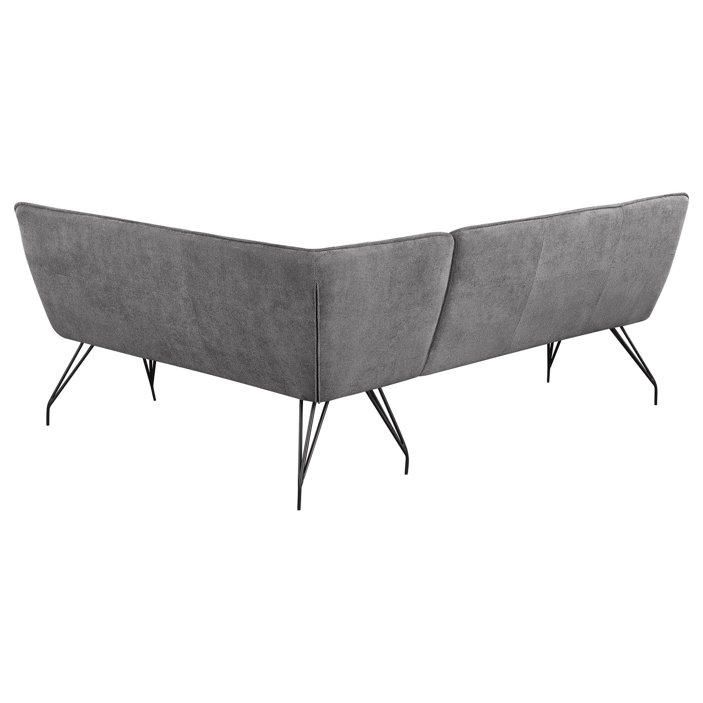 stella fabric upholstered l-shaped nook dining bench greygrey