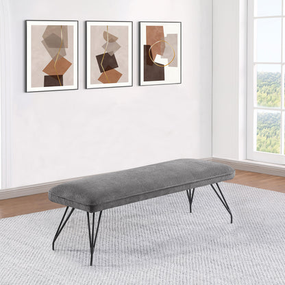 Stella Fabric Upholstered Dining Bench GreyGrey