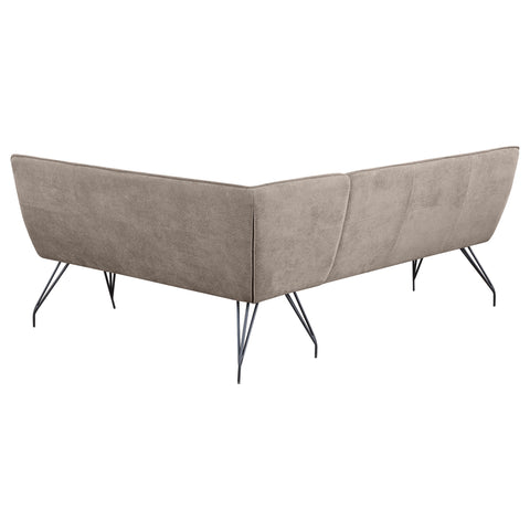 Stella Fabric Upholstered L-Shaped Nook Dining Bench TaupeTaupe