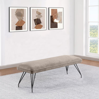 Stella Fabric Upholstered Dining Bench TaupeTaupe