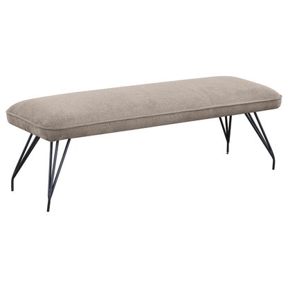 Stella Fabric Upholstered Dining Bench TaupeTaupe