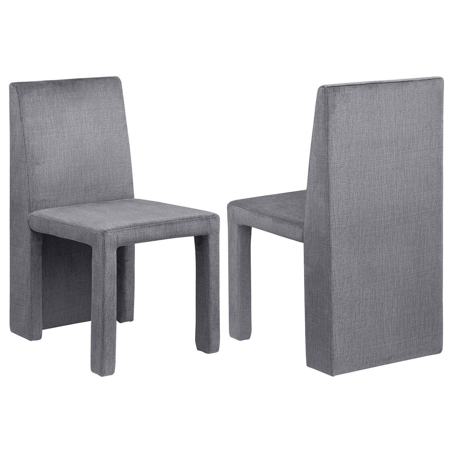 chaviano velvet upholstered dining side chair grey (set of 2)